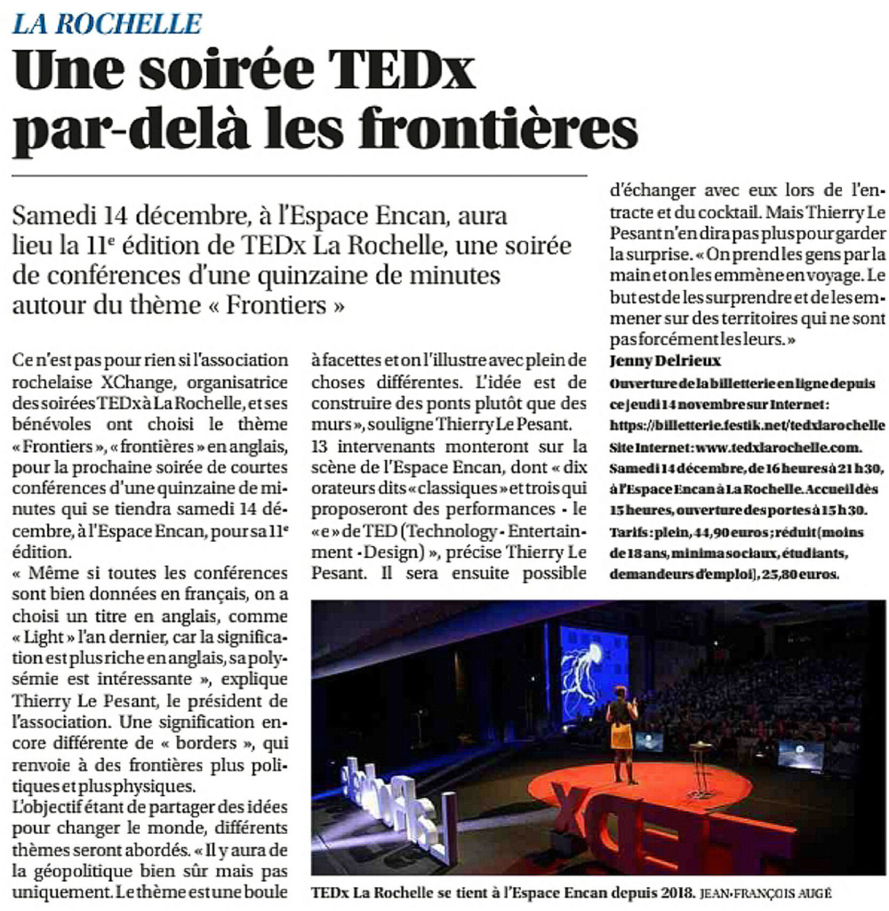 TEDxLaRochelle dans Sud-Ouest
